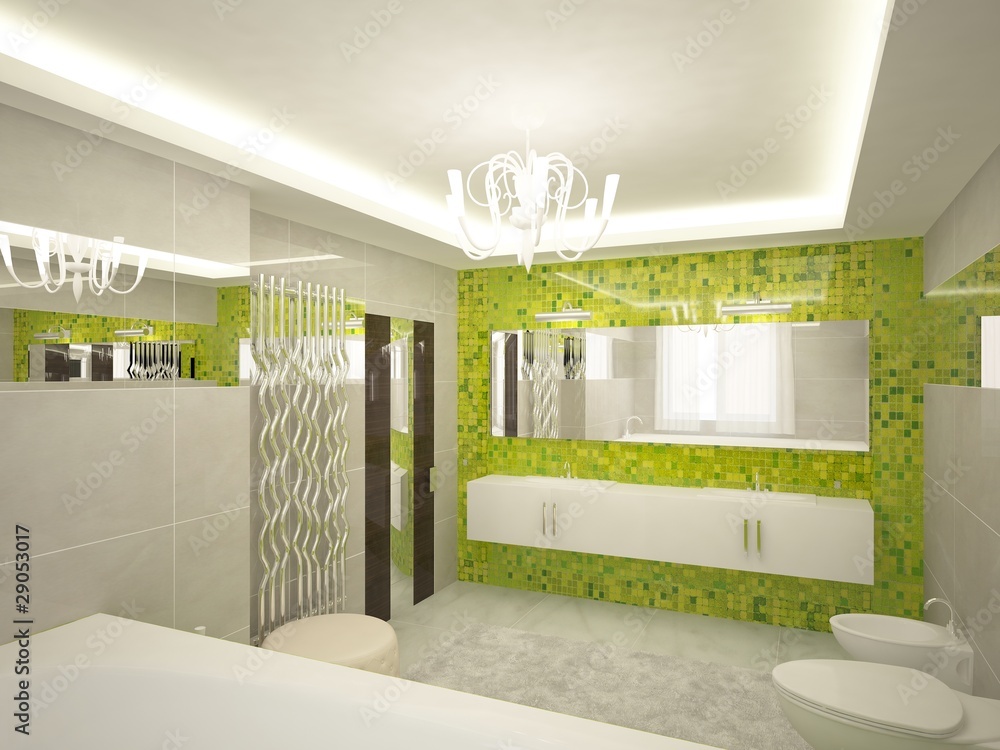 3d green bathroom