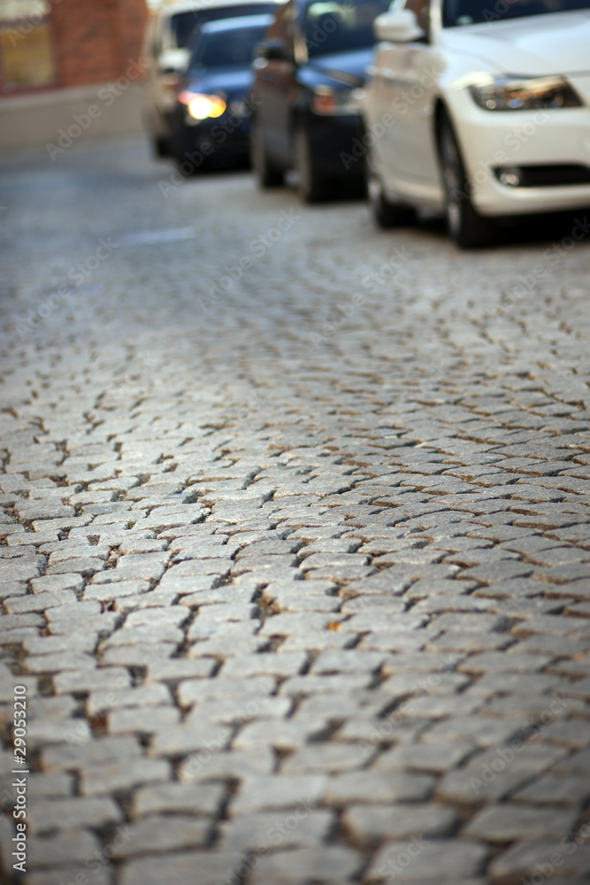 Stret with cobblestones