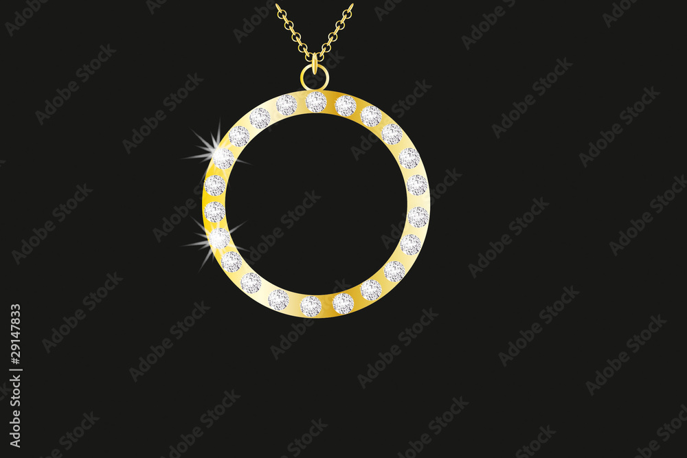 golden necklace with diamond