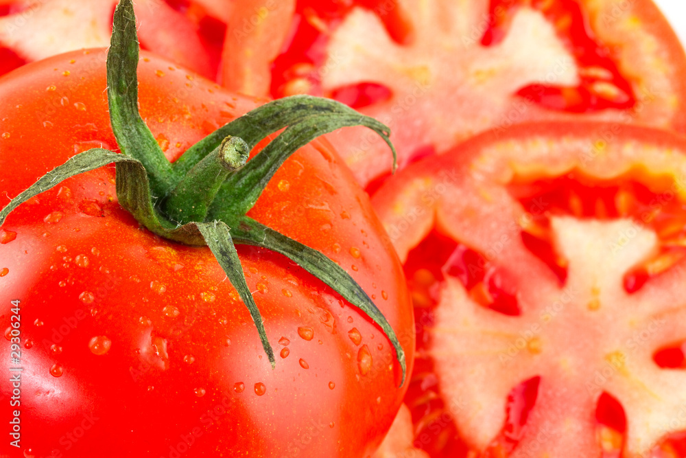 Fresh juicy tomato isolated on white