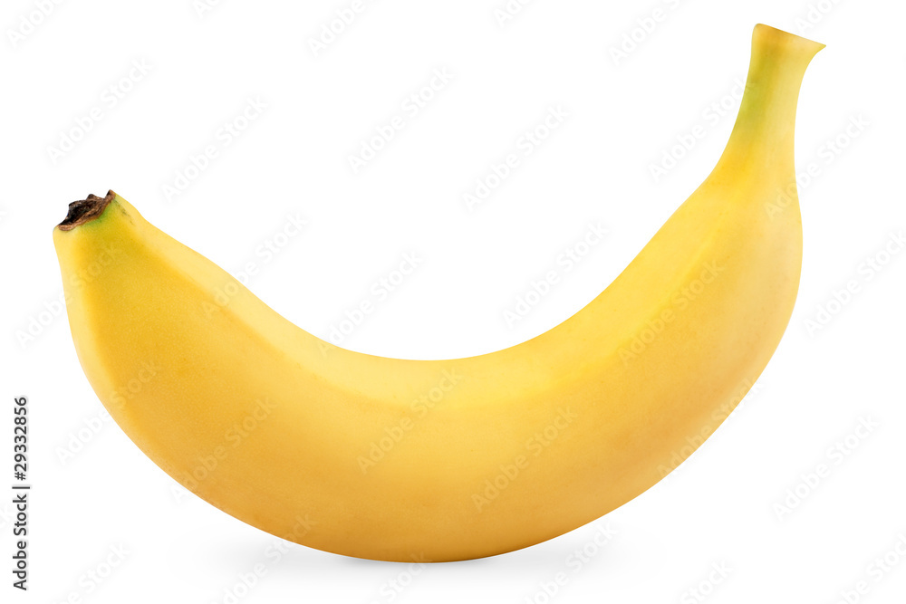 banana on a white background + Clipping Path