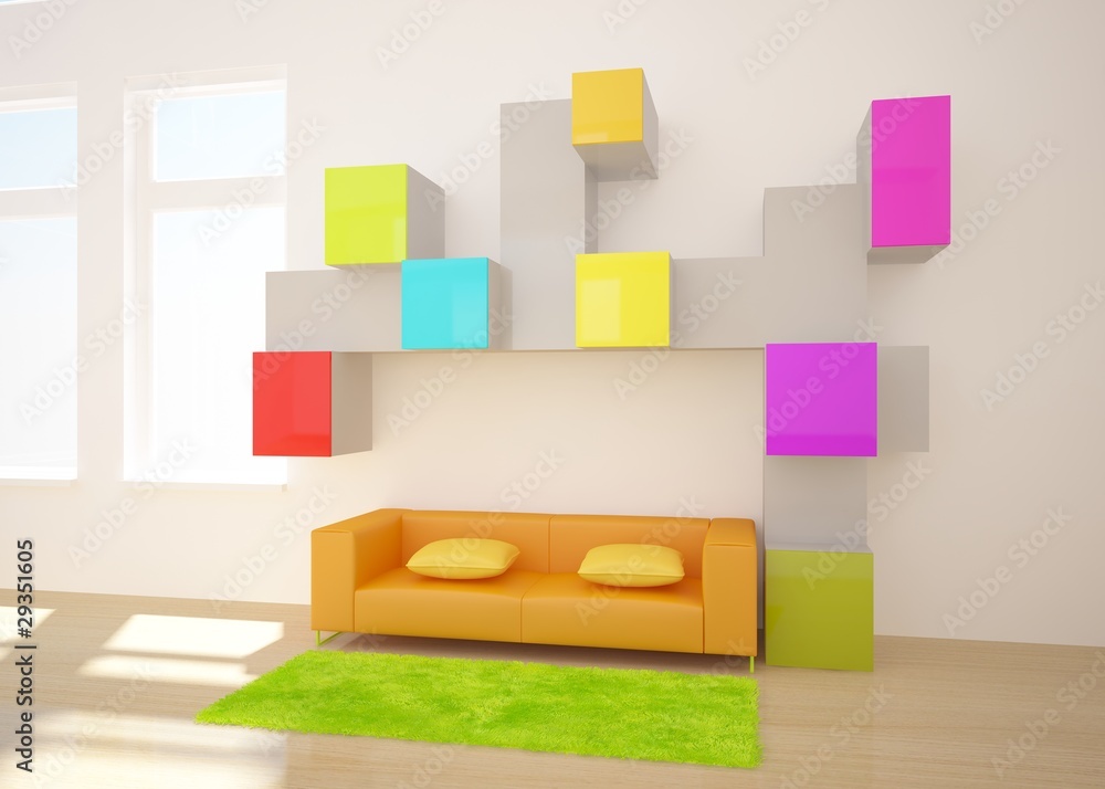 colored 3d interior