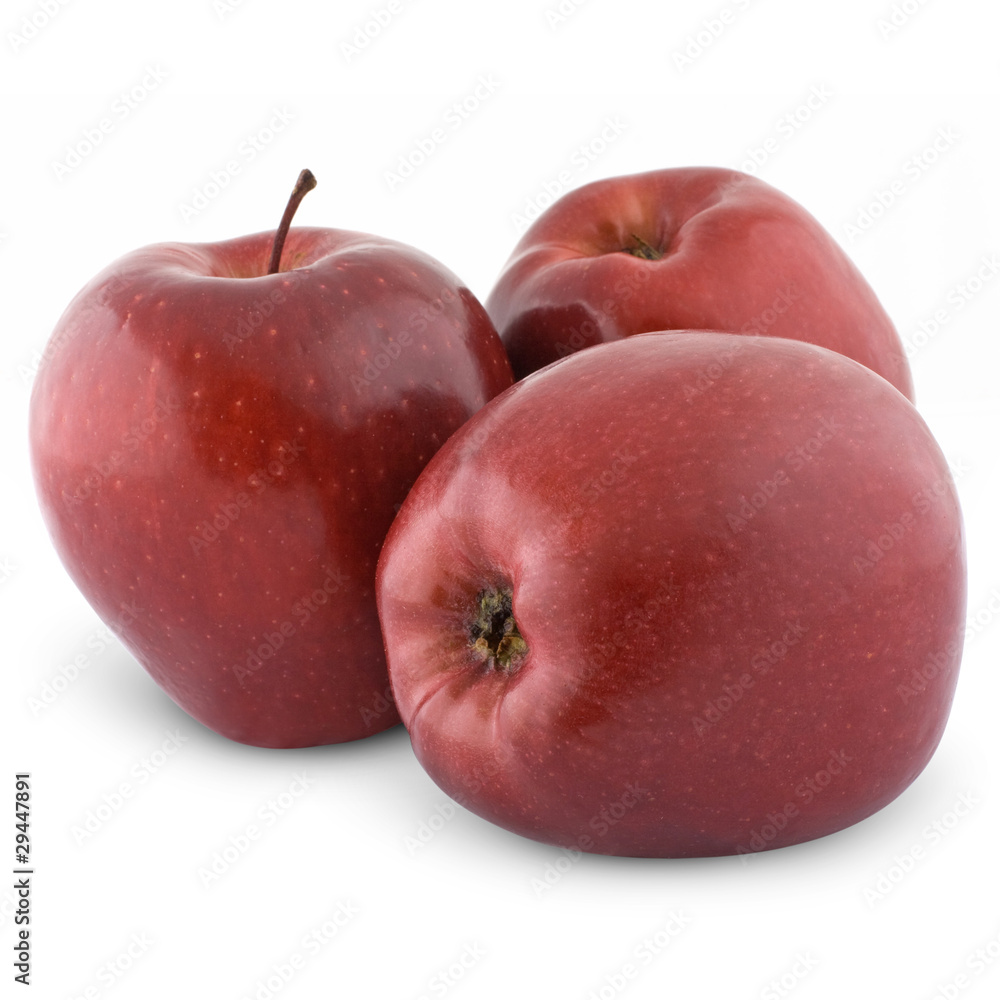 red apples isolated on white