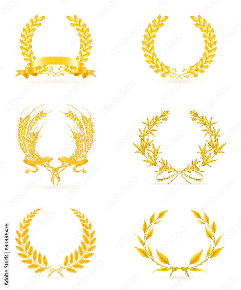 Golden wreath set