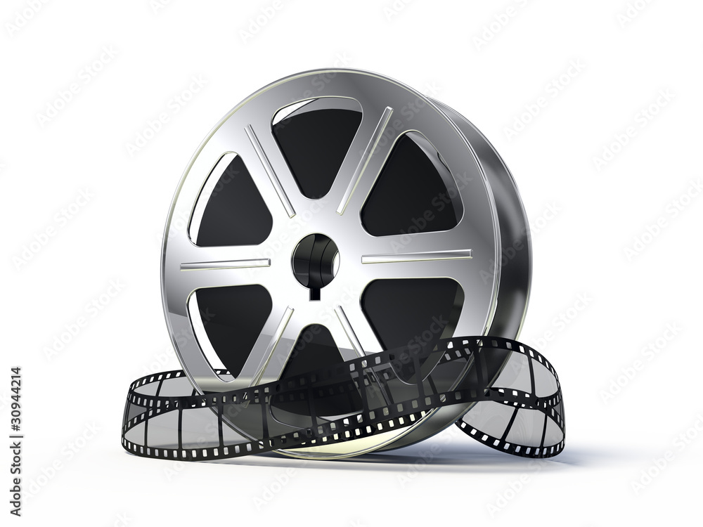 Movie films spool with film