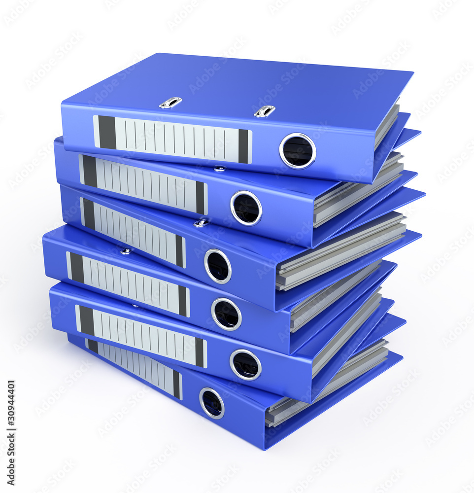 Blue ring binders