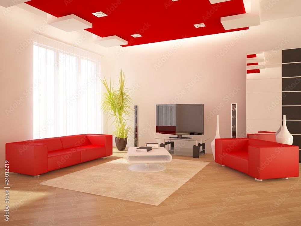 red interior design