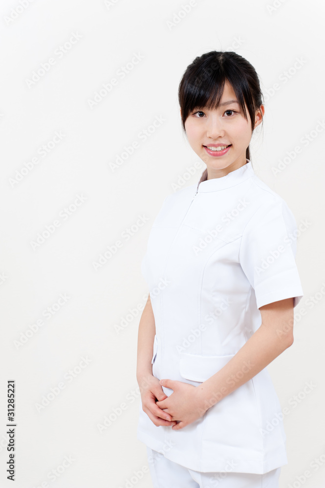 a portrait of beautiful asian nurse