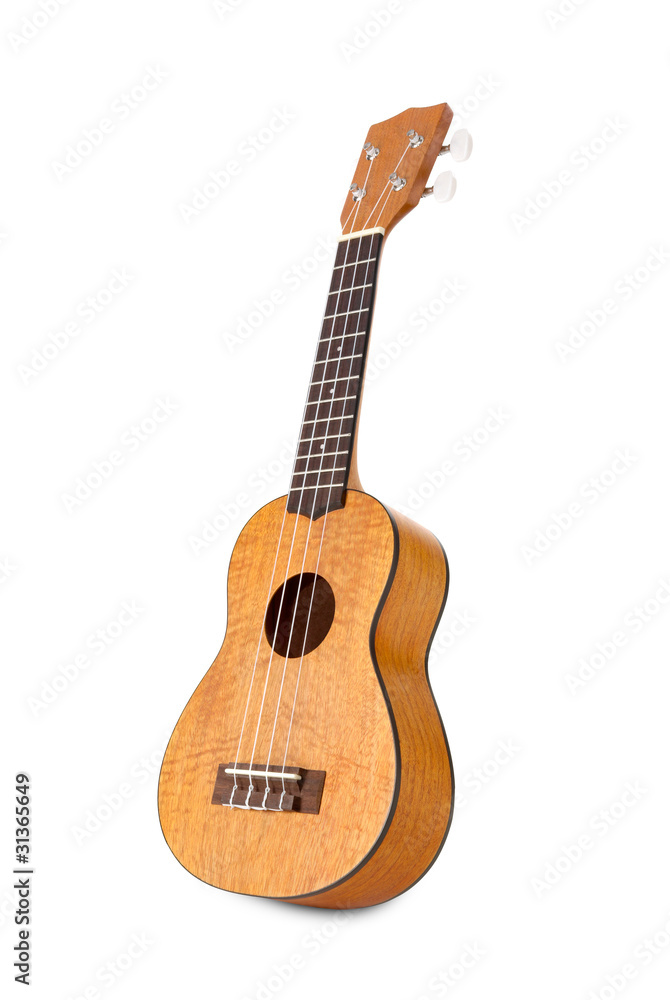 Ukulele auf weißem Hintergrund