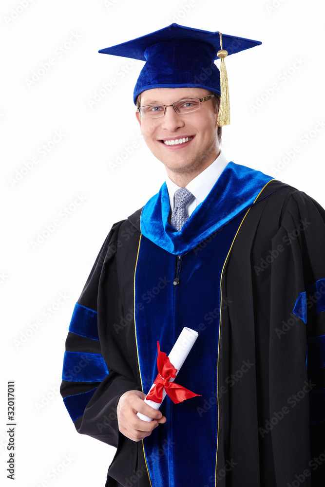 A student with a diploma