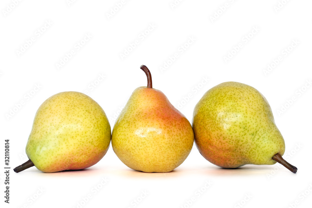 whole pears with clipping path