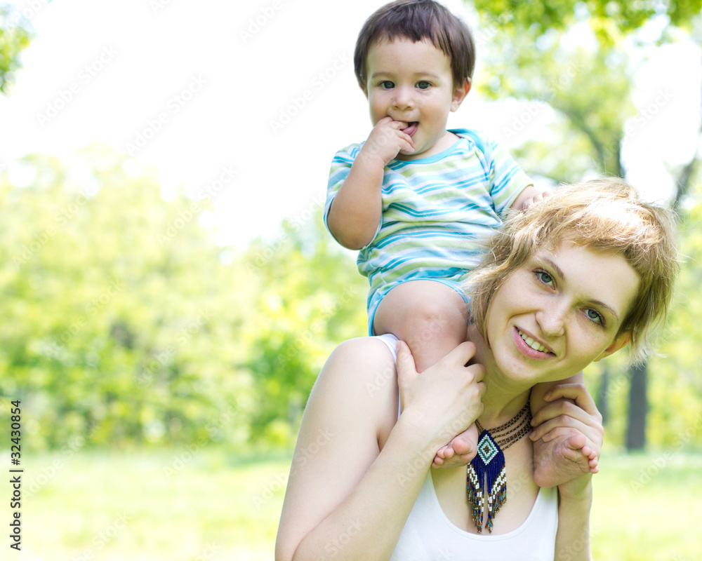 Young mother with son