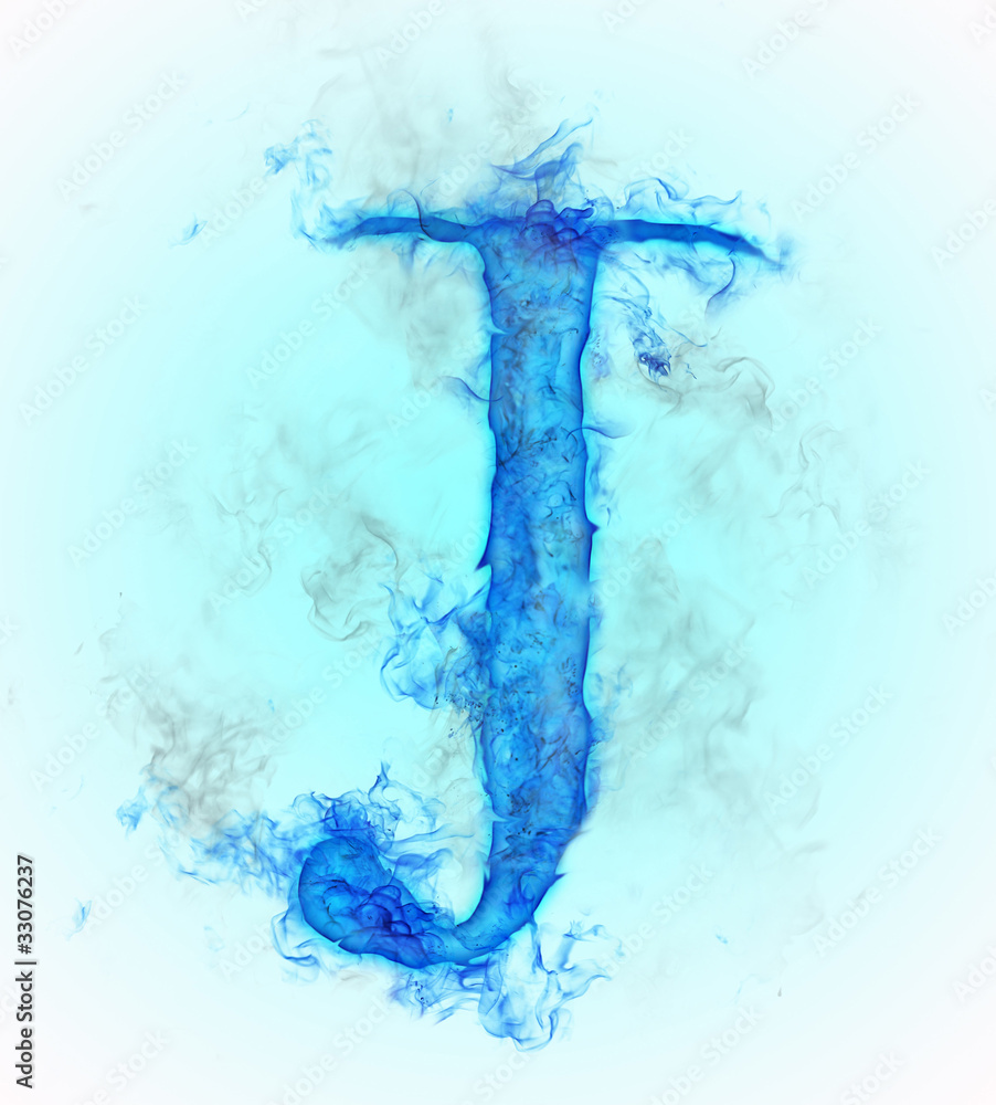 Letter J in blue ink design