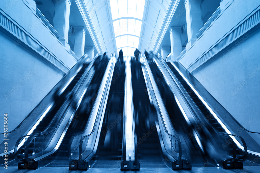 escalator in modern station building