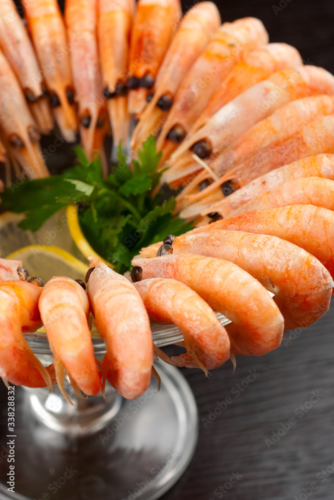 shrimps with lemon