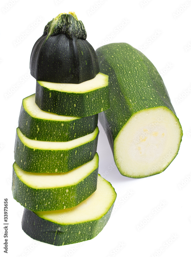 Zucchini isolated on white