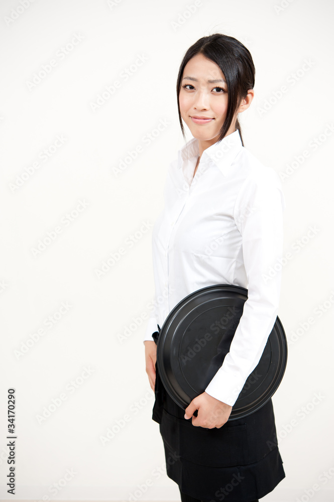 a portrait of asian waitress