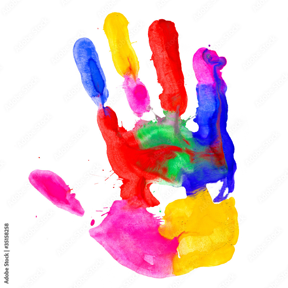 Сolored hand print