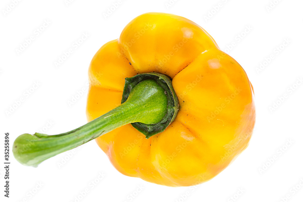 yellow peppers on a white background