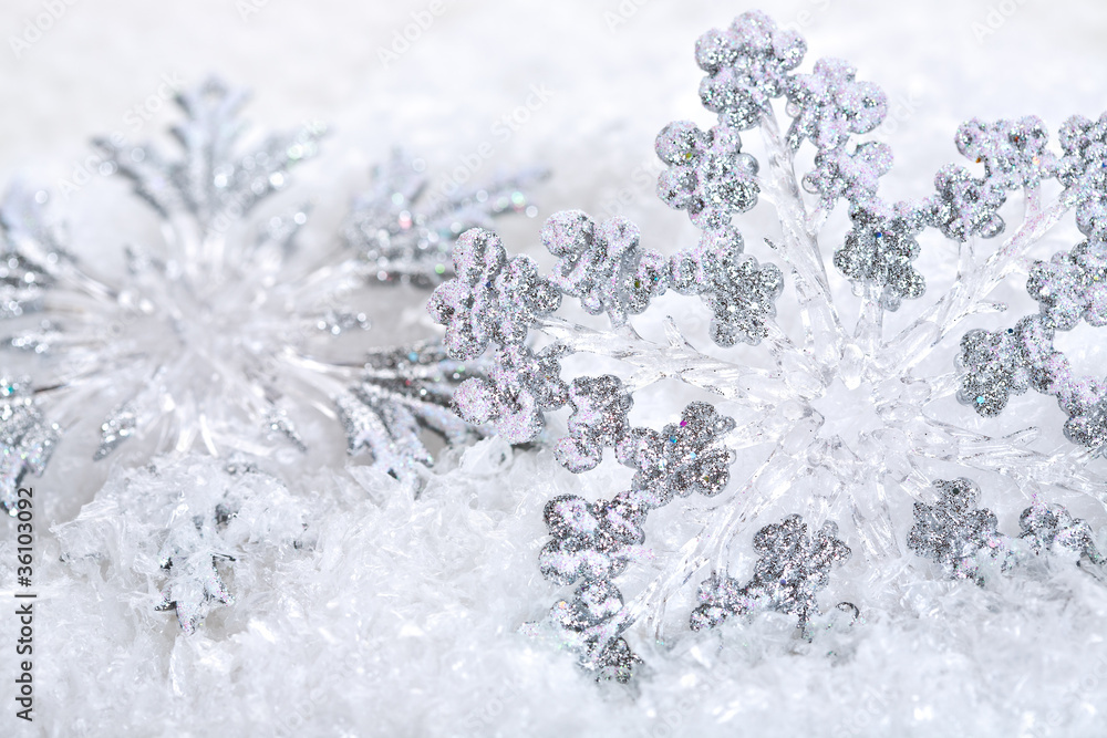 Decorations on snow