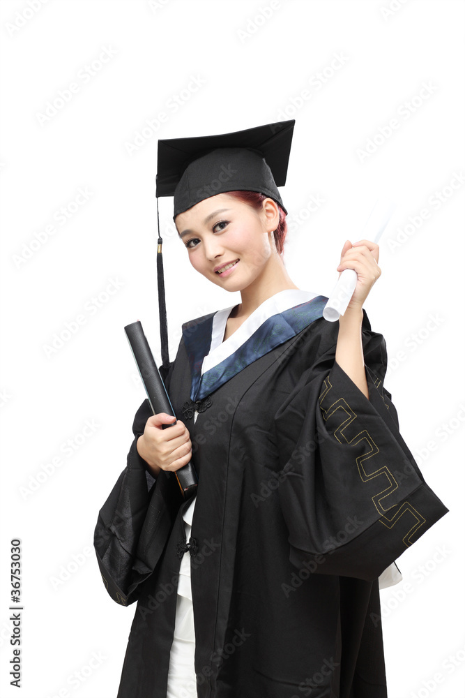 Smiling young female graduate