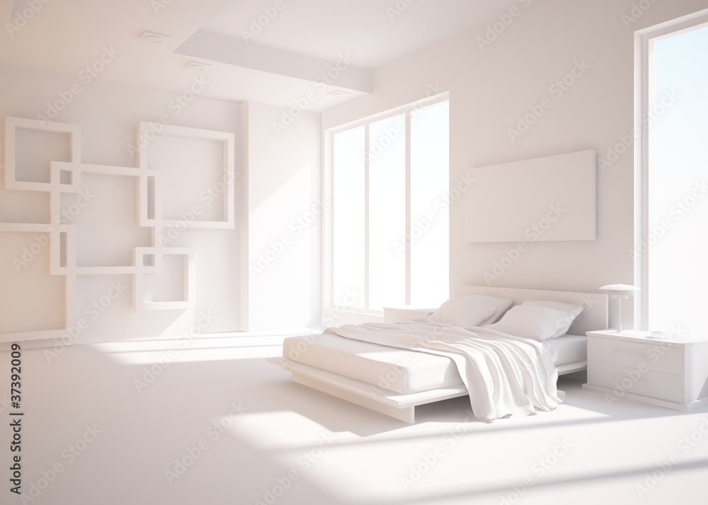 white bedroom interior