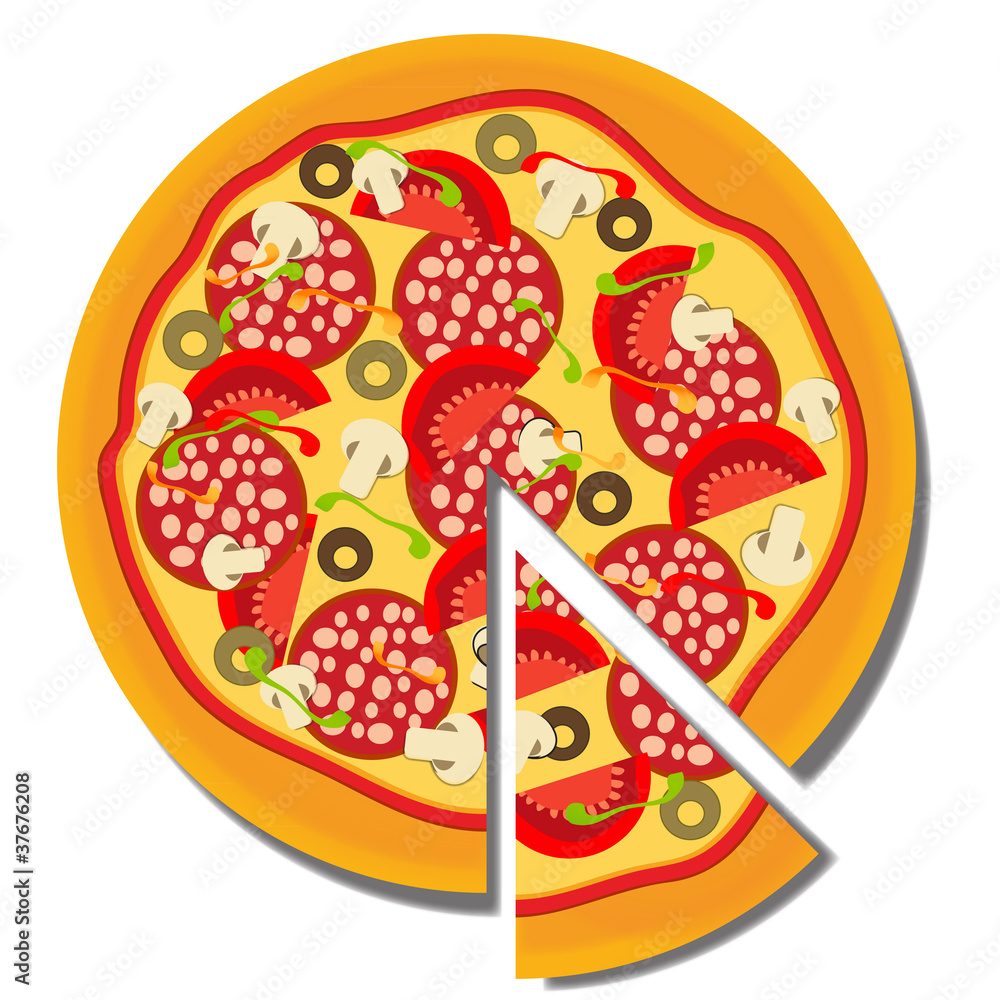 Pizza.vector插图