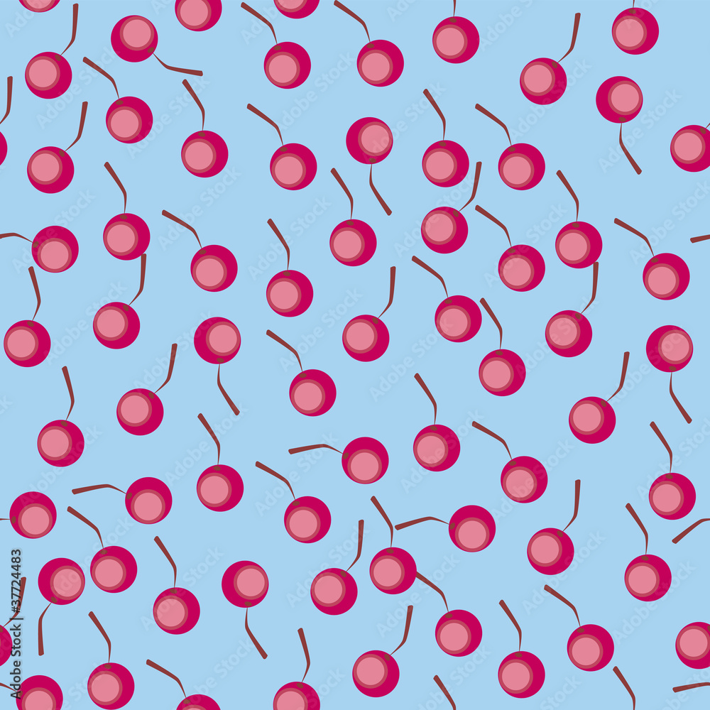 Seamless cherry background. Fabric pattern