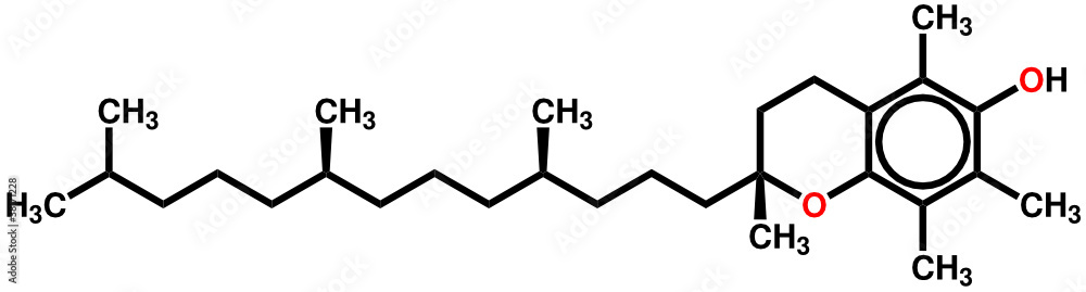 α-Tocopherol (vitamin E) structural formula