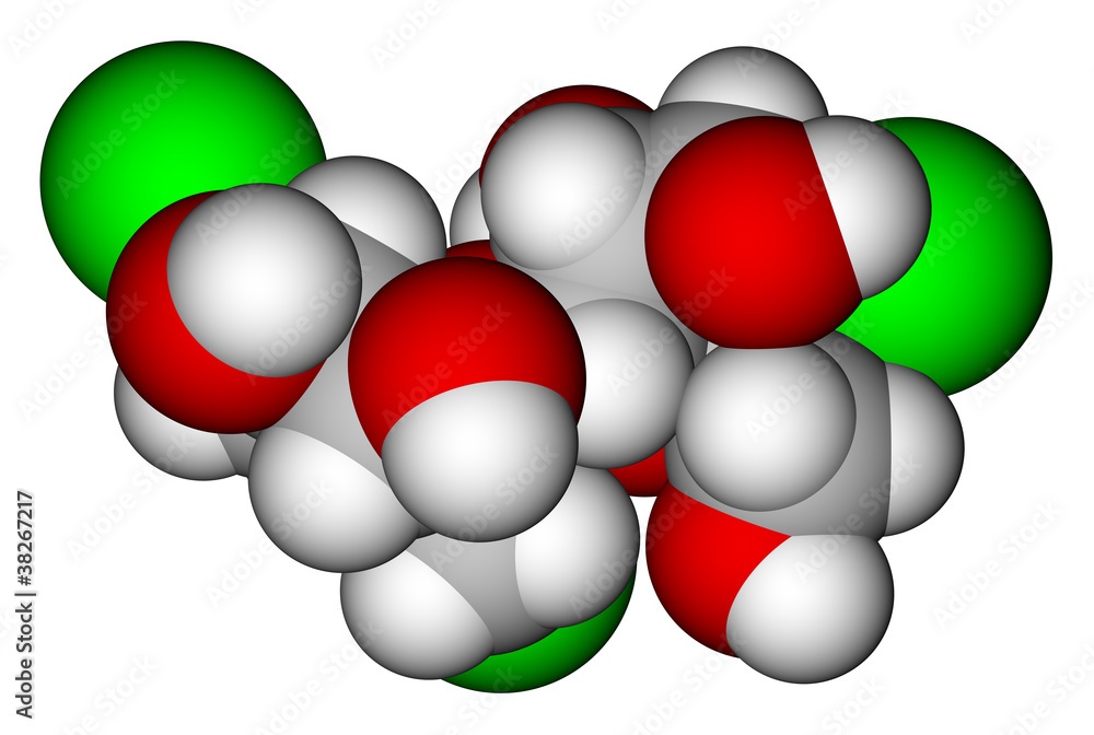 三氯蔗糖空间填充分子模型