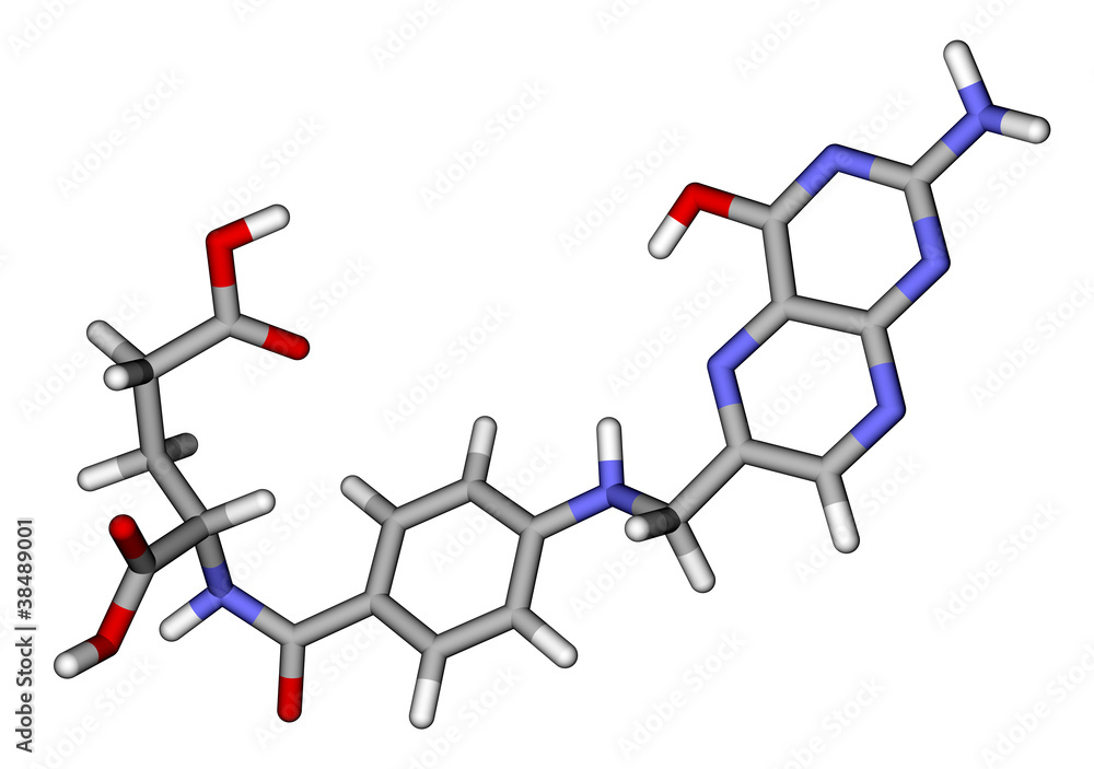 叶酸棒分子模型