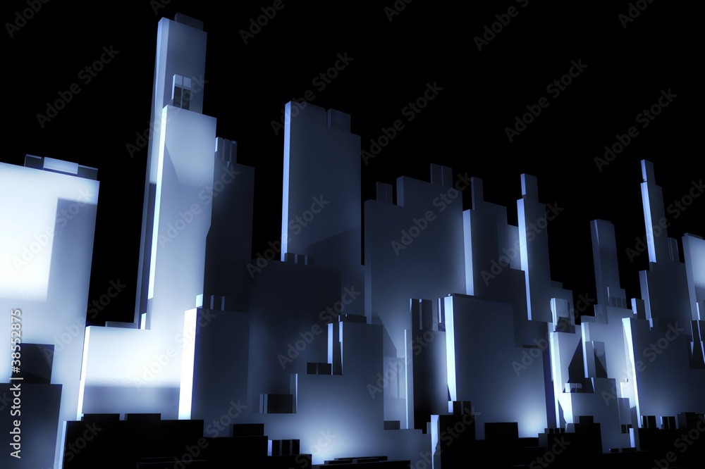 3d city skyscrapers