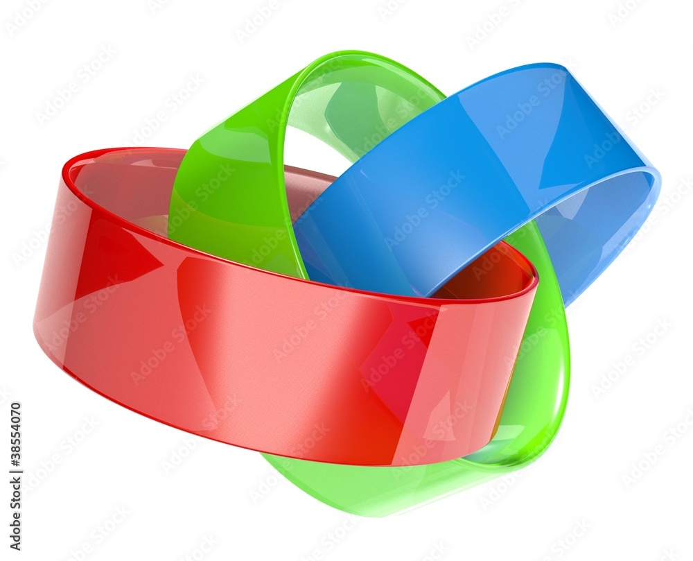 3d rgb rings icon, logo