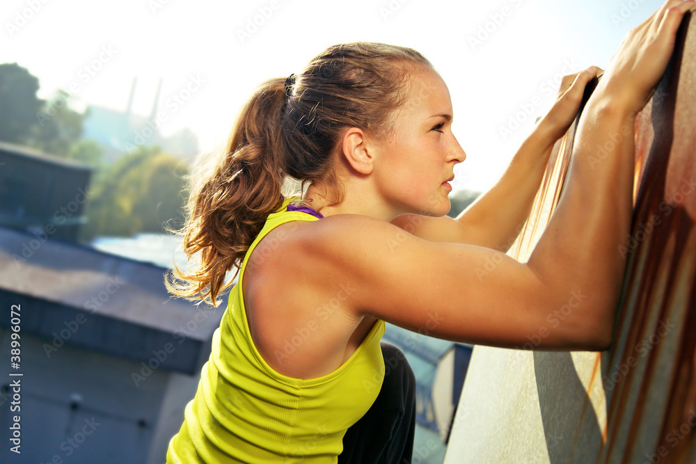 Traceur Doing Parkour