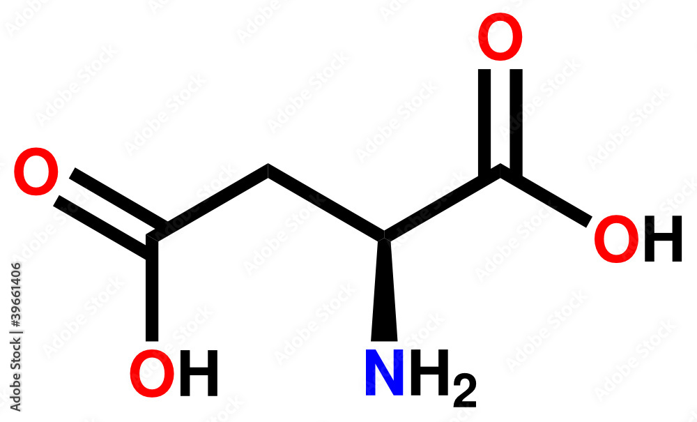 Amino acid aspartic acid structural formula