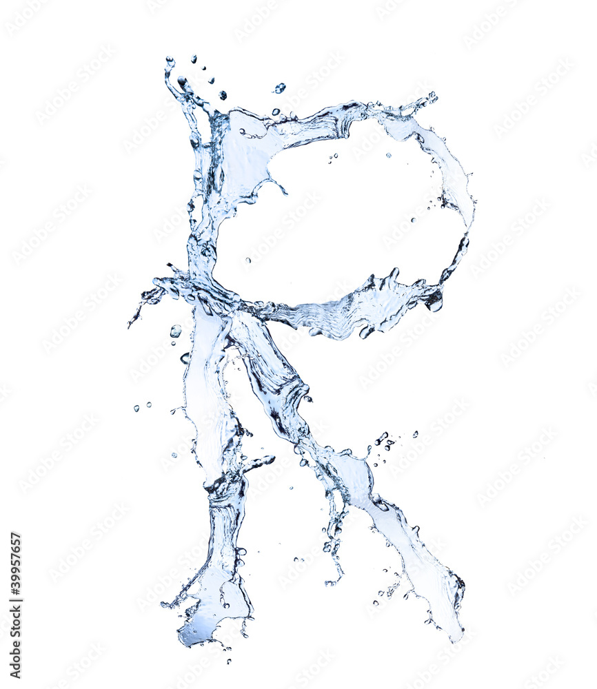 Water alphabet letter R