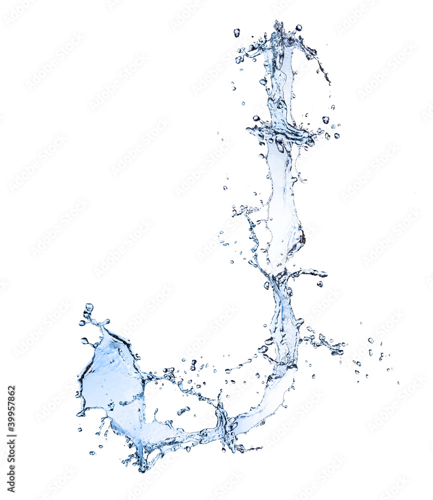 白色背景上孤立的水字母J