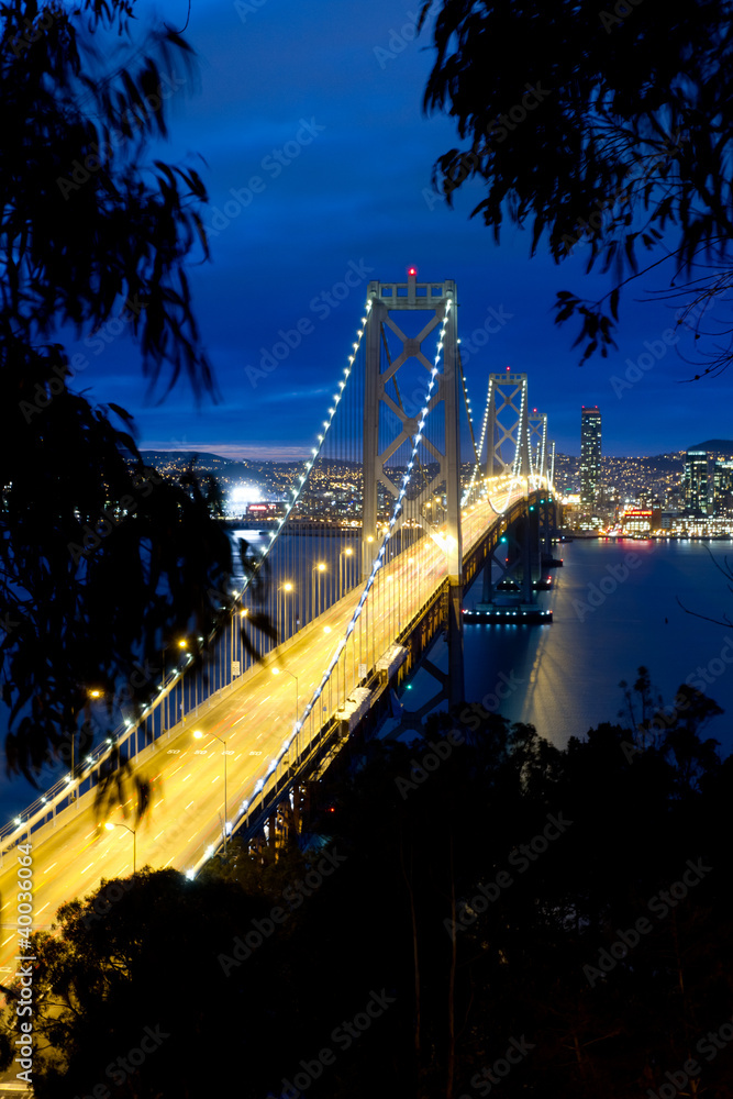 Bay Bridge after sunset