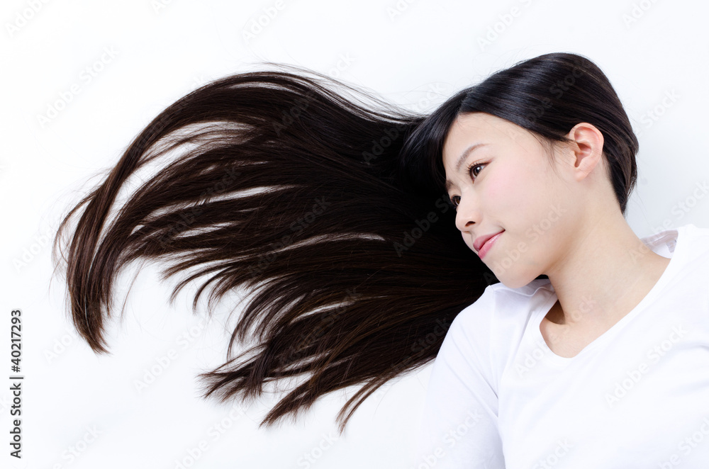 attractive asian woman sleeping