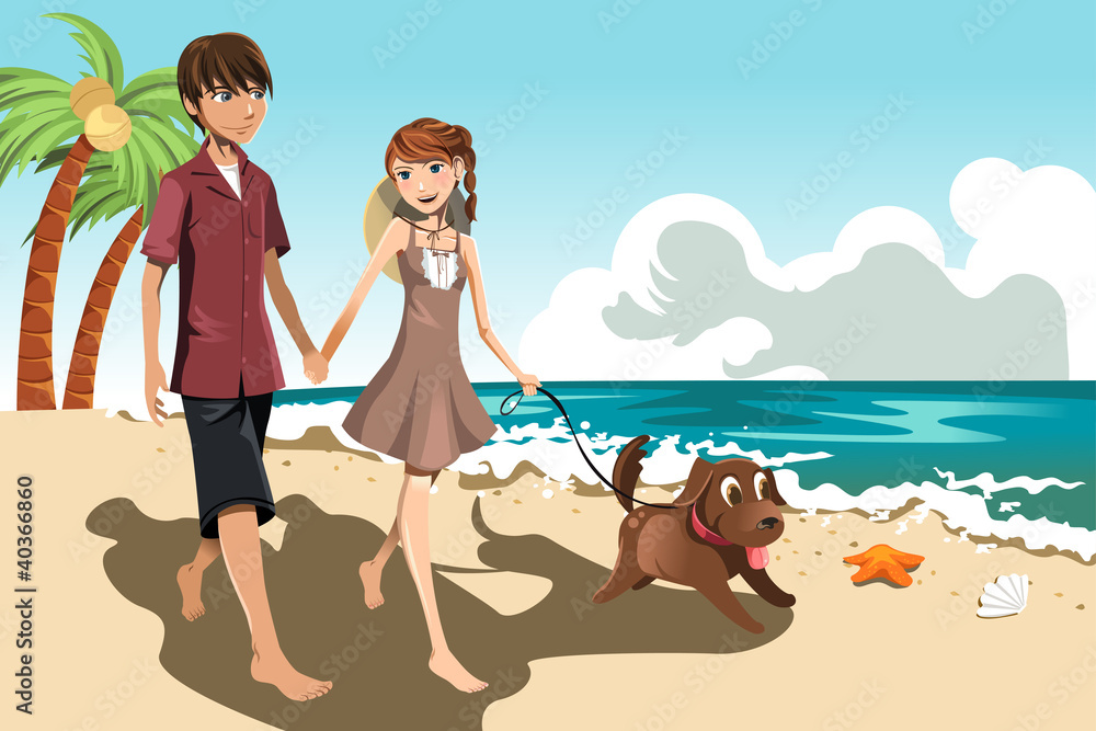 Young couple on the beach