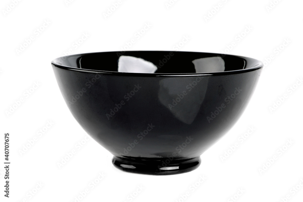 Black bowl isolated on white