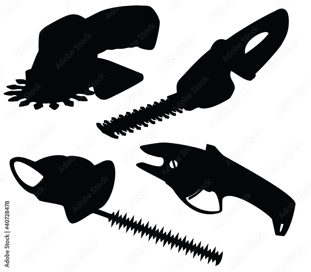 Set of vector garden secateurs.