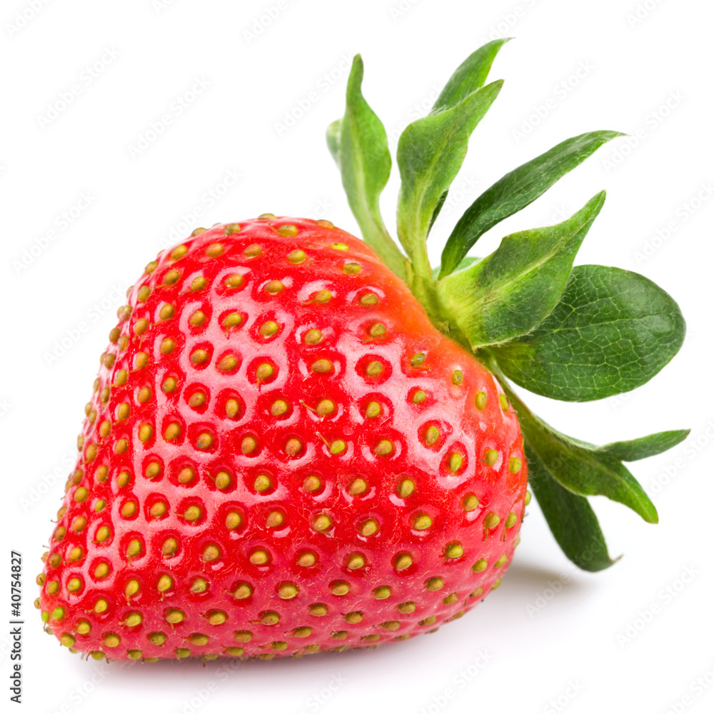 Fresh strawberry isolated on white background. Studio macro