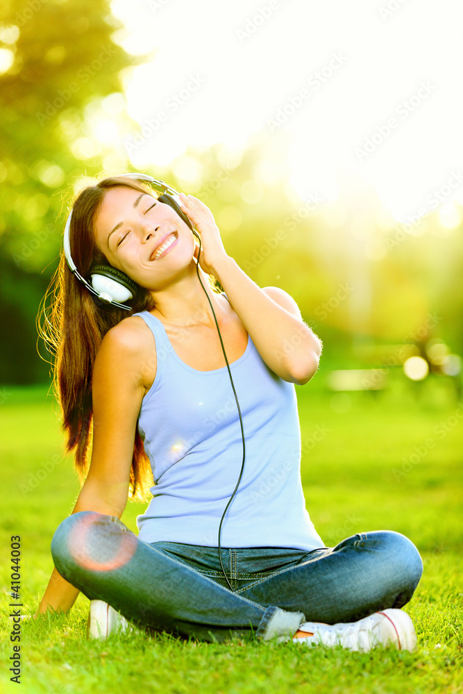 Woman listening to music