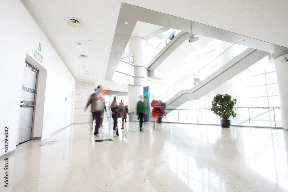 motion people in modern building