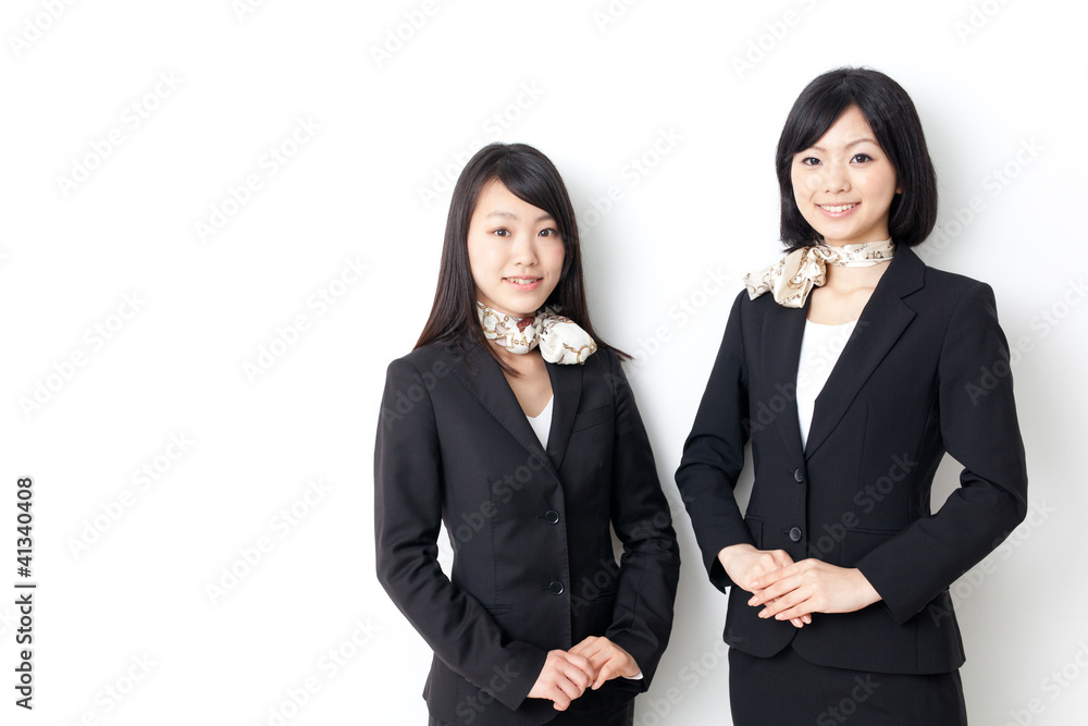 asian businesswomen on white background