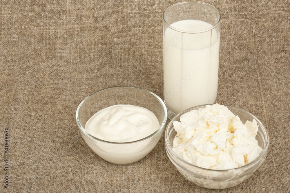 Dairy products - milk, cheese, sour cream