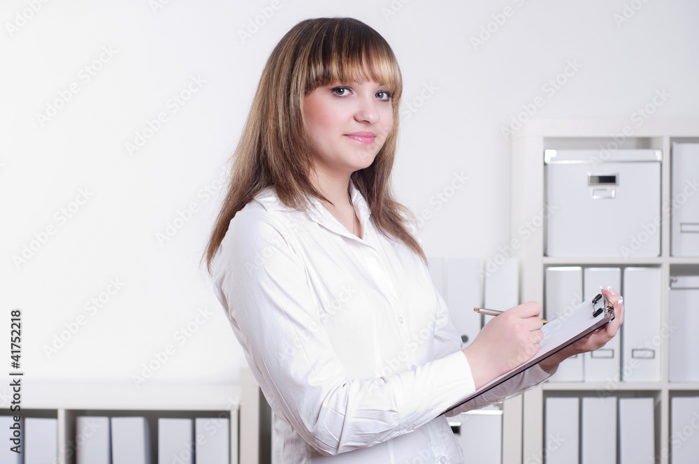 beautiful businesswoman with tablet