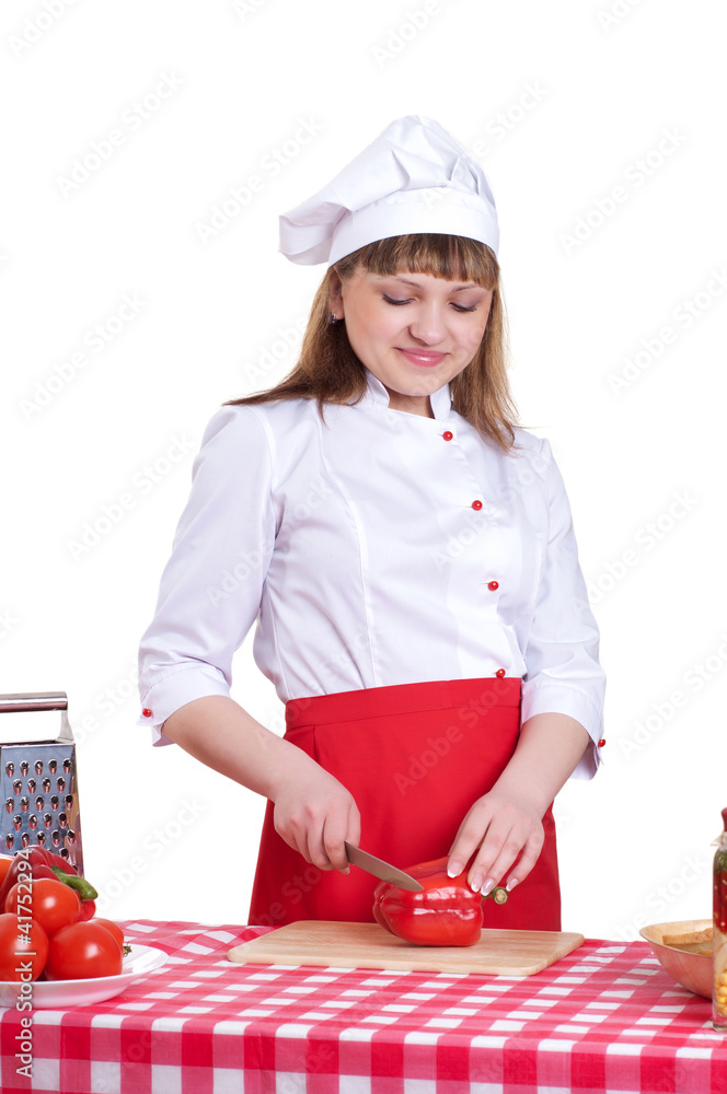 attractive woman cooking