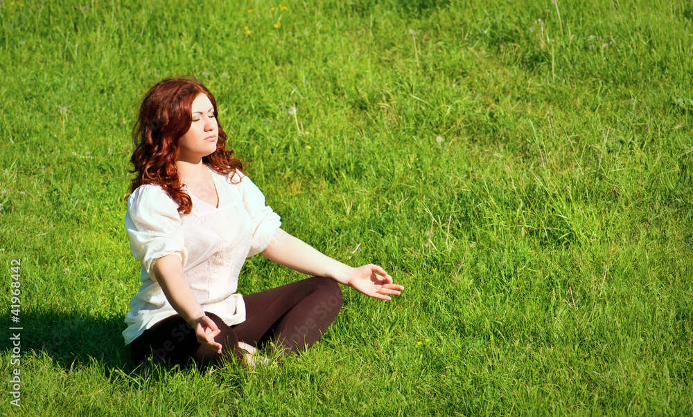 yoga practice  in the outdoors